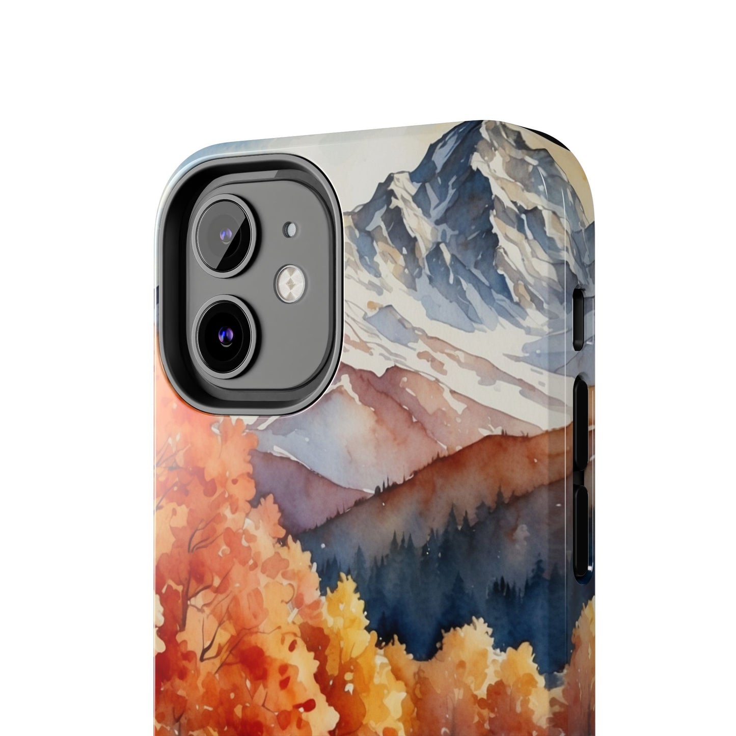 Watercolor Autumn Forest and Mountains - iPhone Case