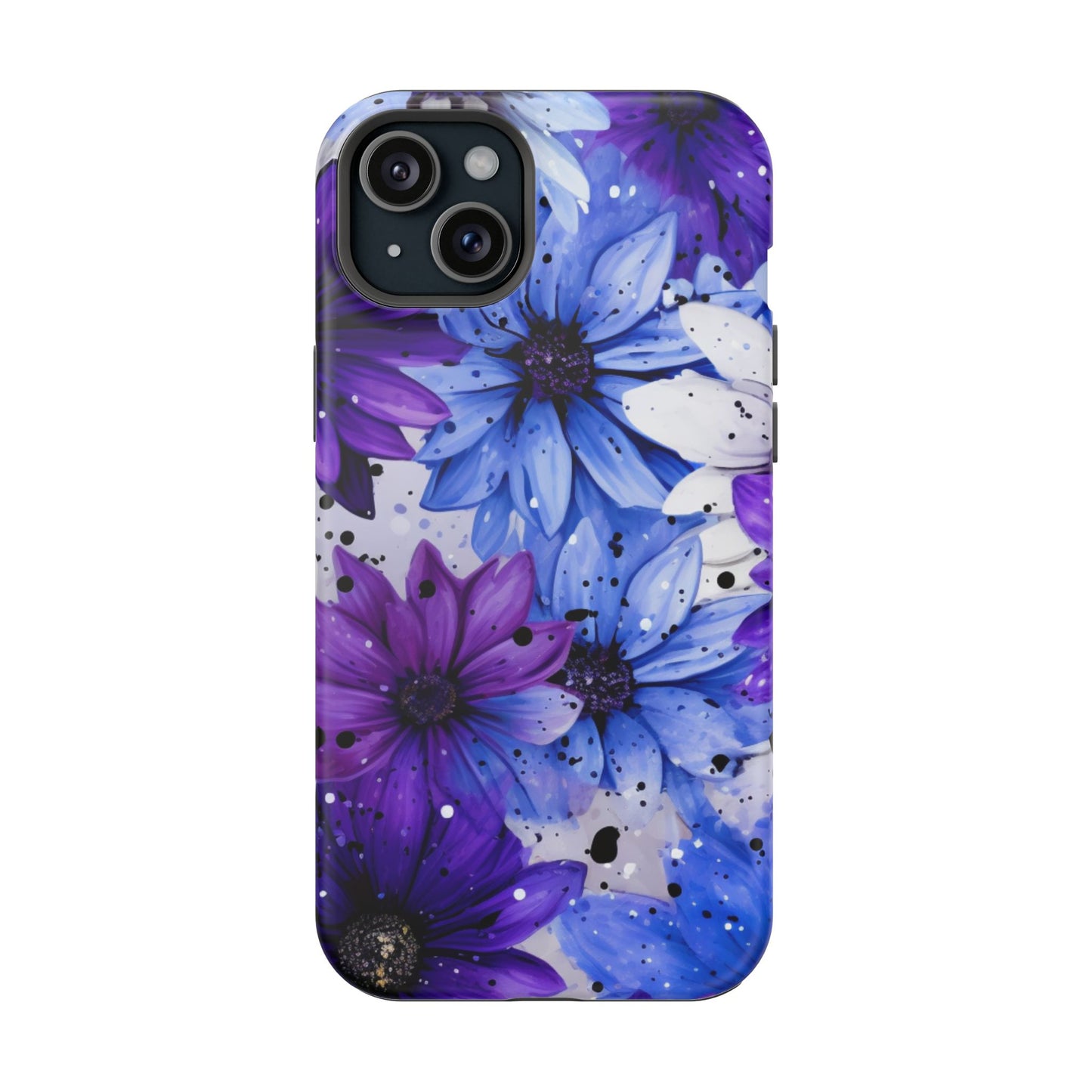 Vibrant Purple & Blue Floral Splash - MagSafe iPhone Series Case