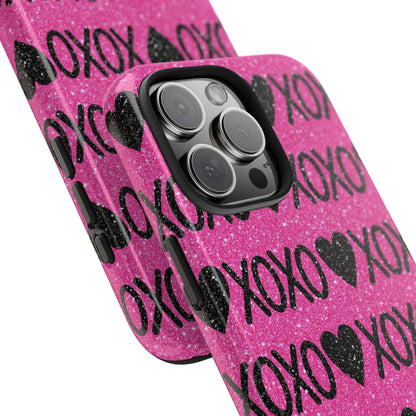 XOXO Glitter Hearts iPhone Case