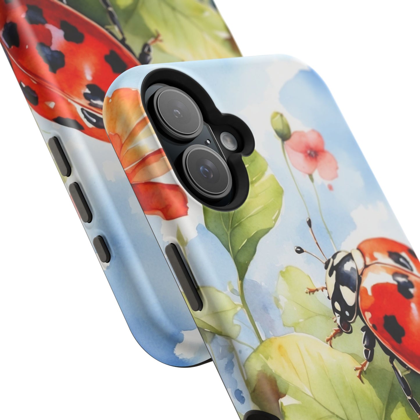 Watercolor Ladybug & Poppy Fields - MagSafe iPhone Case