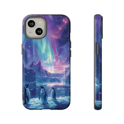 Penguin Parade Northern Lights iPhone Case