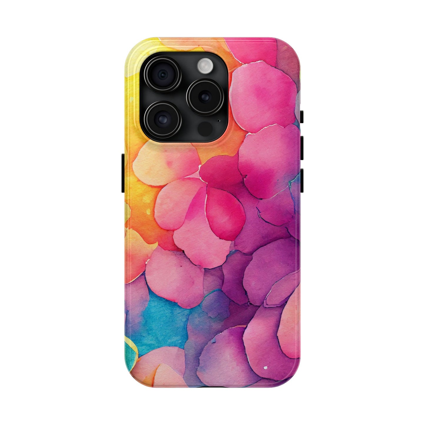 Sunset Petals Watercolor iPhone Case – Slim Design, Glossy Finish