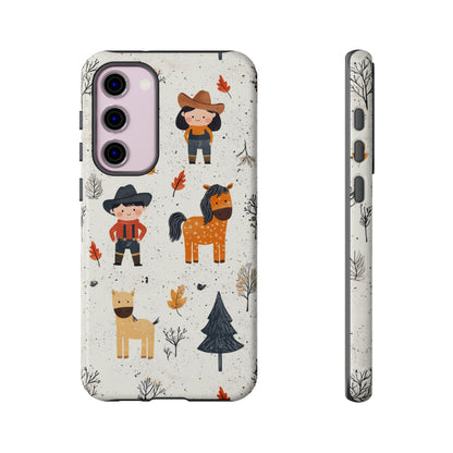 Cowboy Adventures Tough Samsung Galaxy Case – Cute Western Theme, Dual - Layer Protection - BOGO Cases