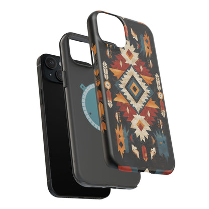 Southwestern Arrow & Diamond Tough MagSafe iPhone Case – Bold Tribal Design, Dual-Layer Protection