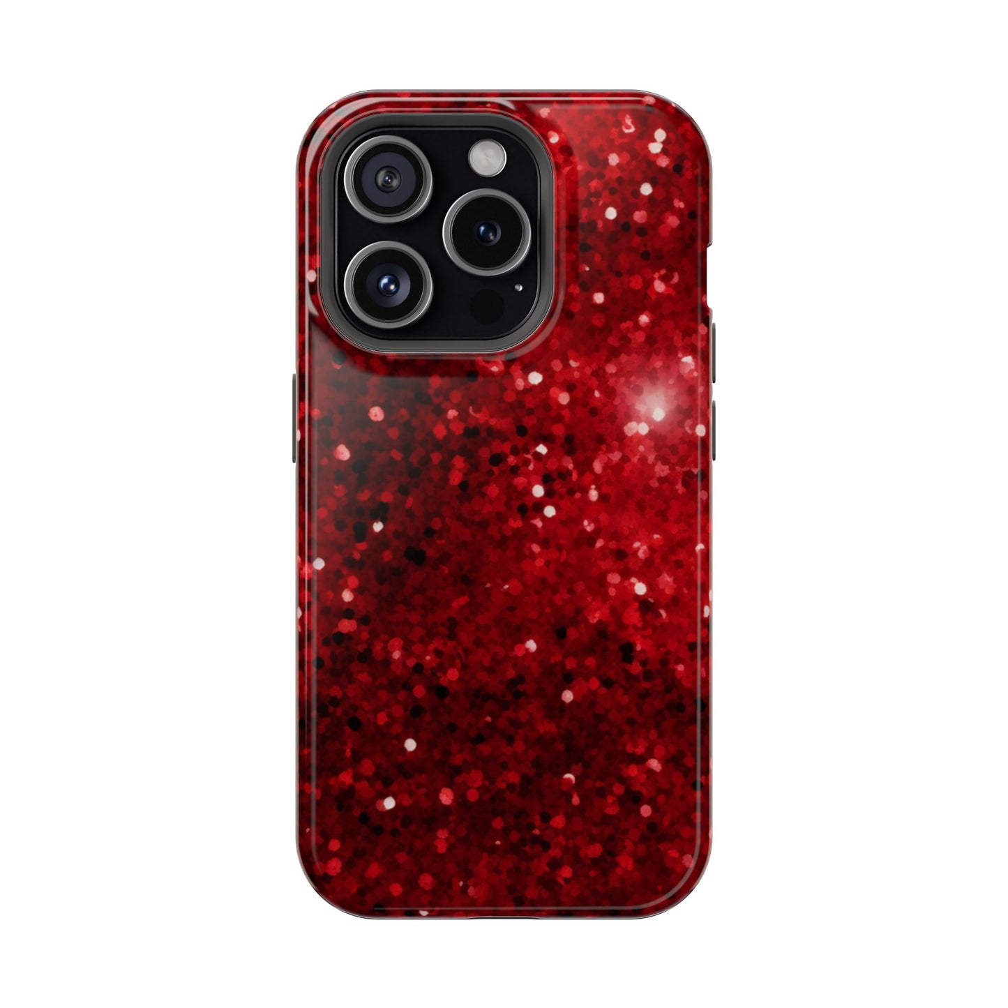 Crimson Glow Glitter MagSafe Case