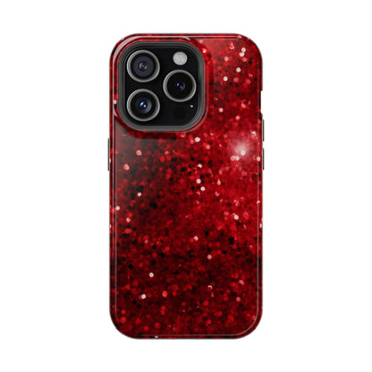 Crimson Glow Glitter MagSafe Case