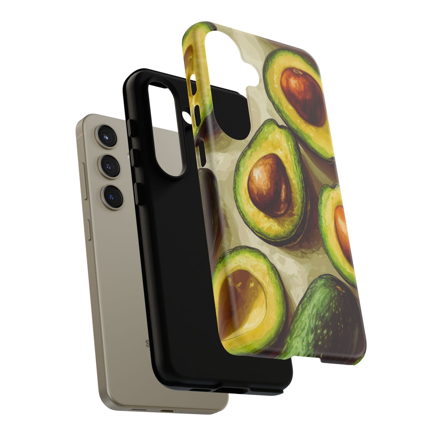 Realistic Avocado Samsung Galaxy  Case – Detailed Green Fruit Design, Shockproof Protection