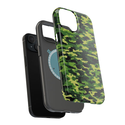 Green Woodland Camouflage – MagSafe iPhone Case, Slim and Shockproof