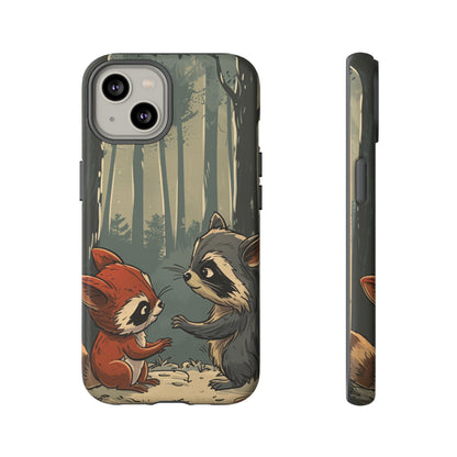 Whimsical Woodland Raccoons Phone Case