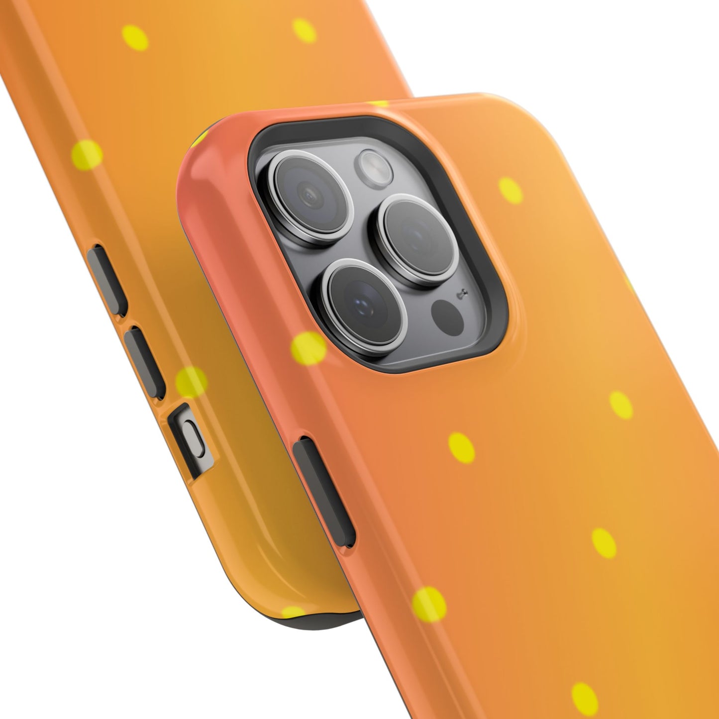 Sunset Gradient Polka Dots MagSafe iPhone Case – Shockproof, Matte Finish, Dual-Layer Protection