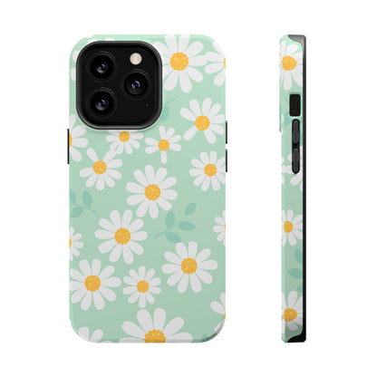 Charming Daisy Floral Tough MagSafe iPhone Case – Spring Pastel Design, Shockproof & Slim