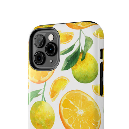 Sunny Citrus Grove Tough iPhone Case – Watercolor Orange Design, Dual - Layer Protection - BOGO Cases