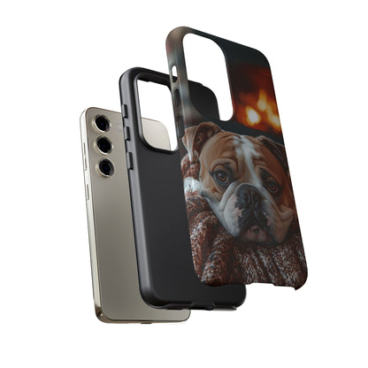 Cozy Bulldog Samsung Galaxy Case – Fireside-Inspired Protective Cover