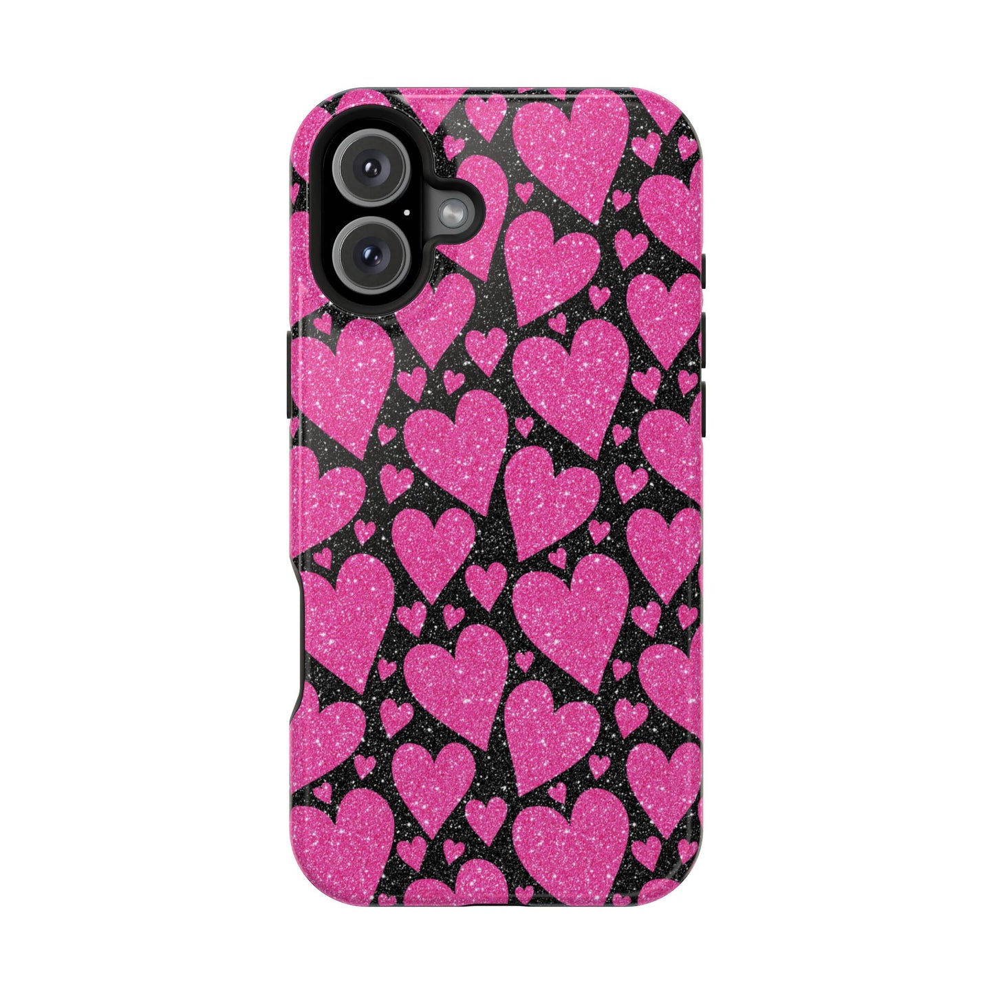 Glitter Hearts MagSafe iPhone Case