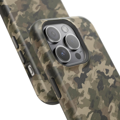 Classic Light Brown Camouflage – MagSafe iPhone Case with Rugged Elegance