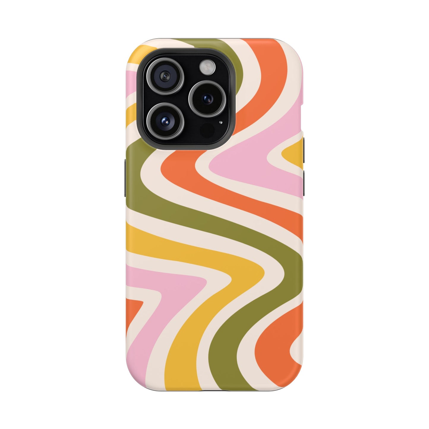 Retro Groove MagSafe iPhone Case – 70s-Inspired Design with Dual-Layer Protection