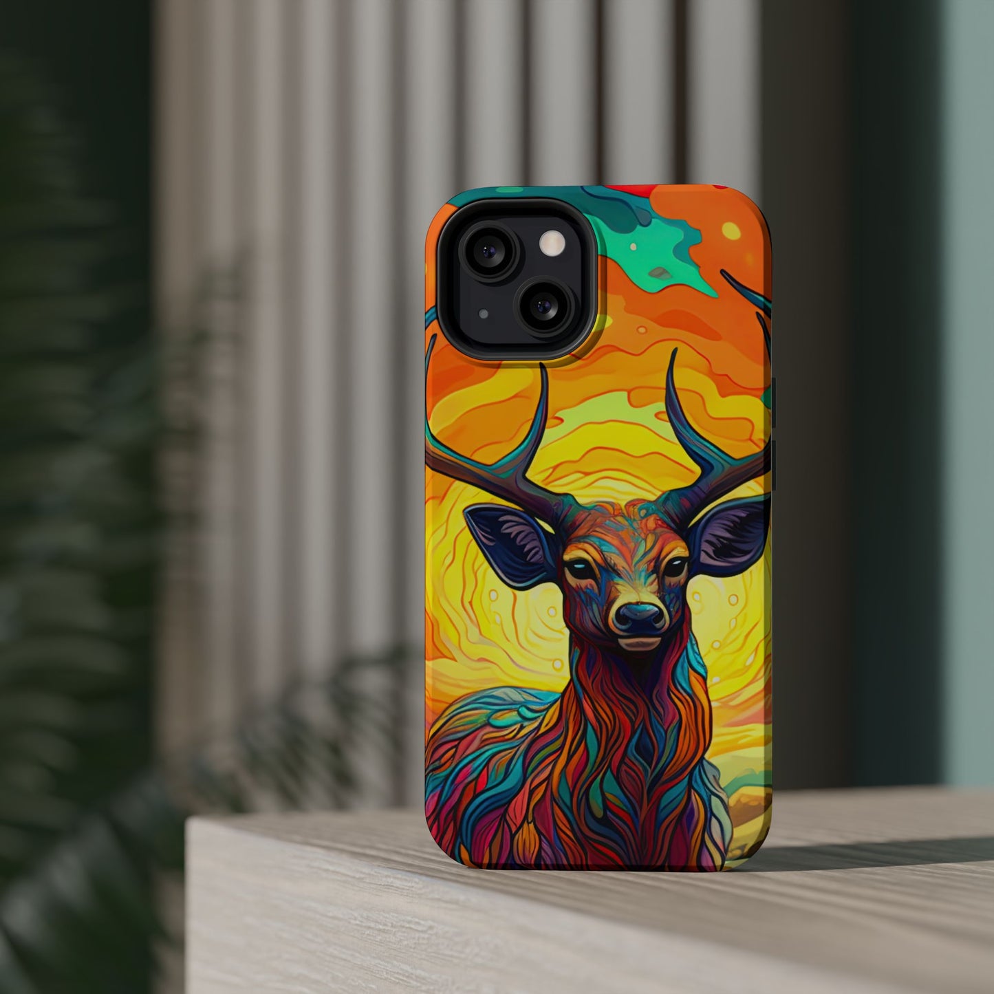 Vibrant Stag in Bloom – MagSafe iPhone Case