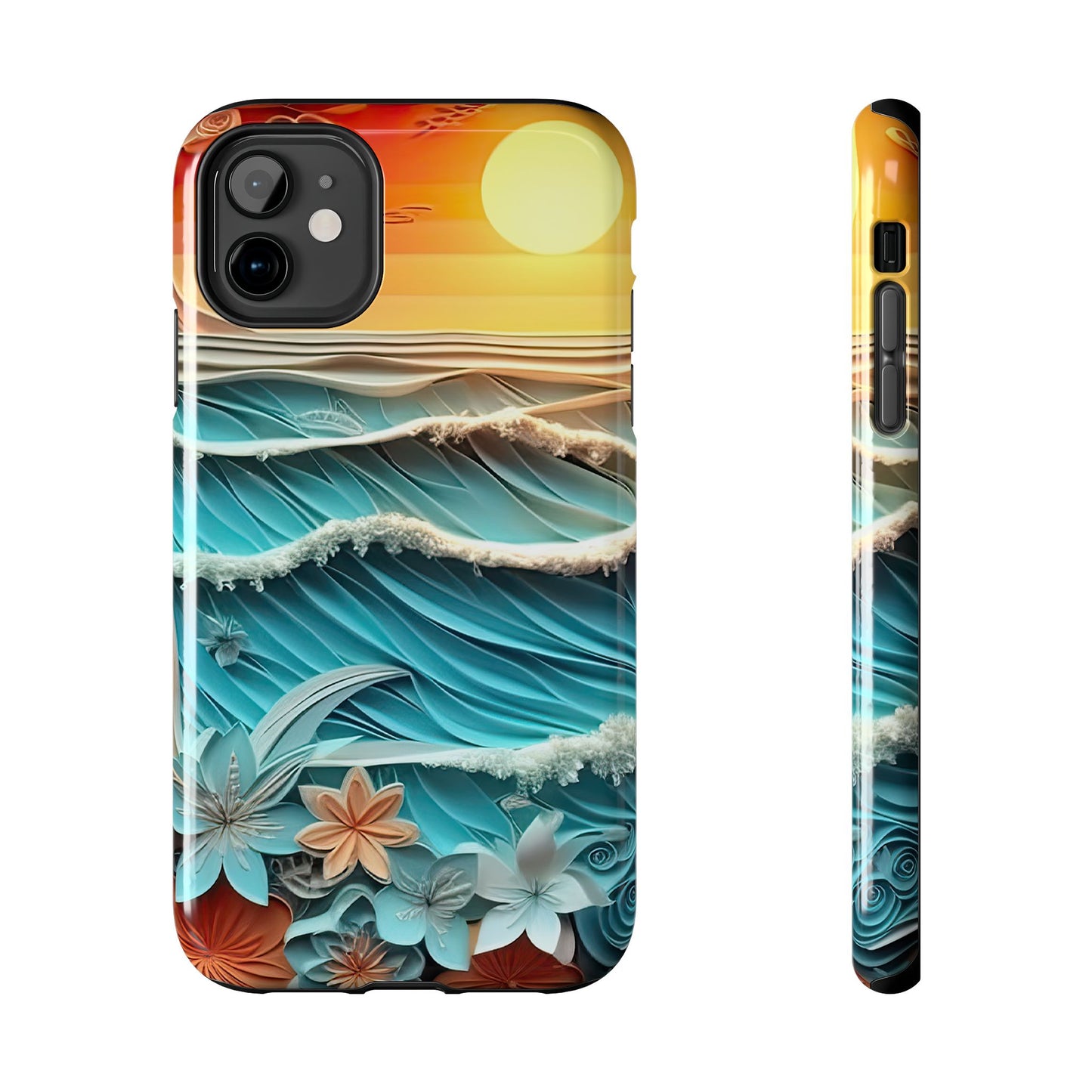 Tropical Sunset Paper Art Ocean – iPhone Series Case