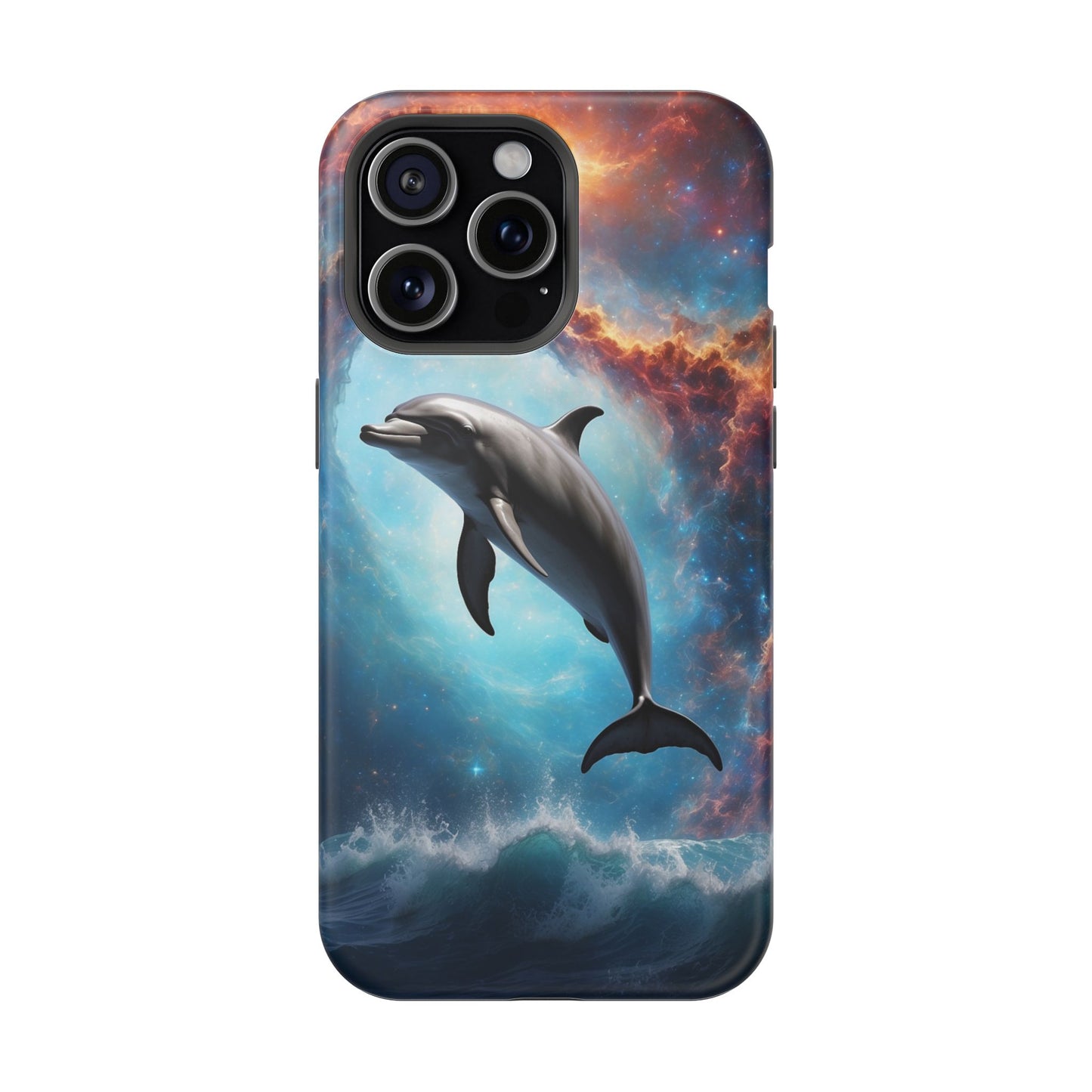 Cosmic Dolphin Space Vibes - MagSafe-Compatible Case