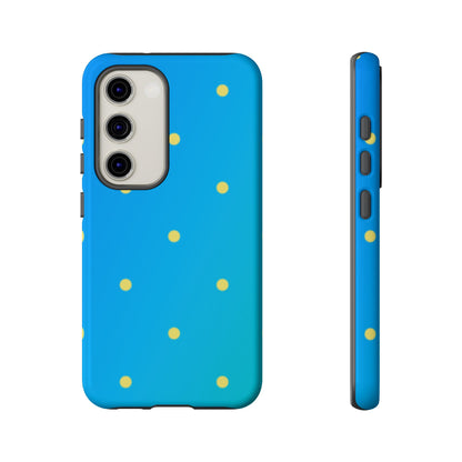 Blue Ocean Gradient Polka Dots Samsung Galaxy Case – Shockproof, Smooth Matte Finish, Dual-Layer Design