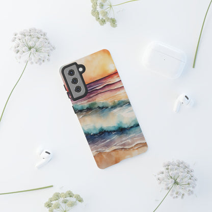 Sunset Waves Samsung Galaxy Case – Vibrant Watercolor Design