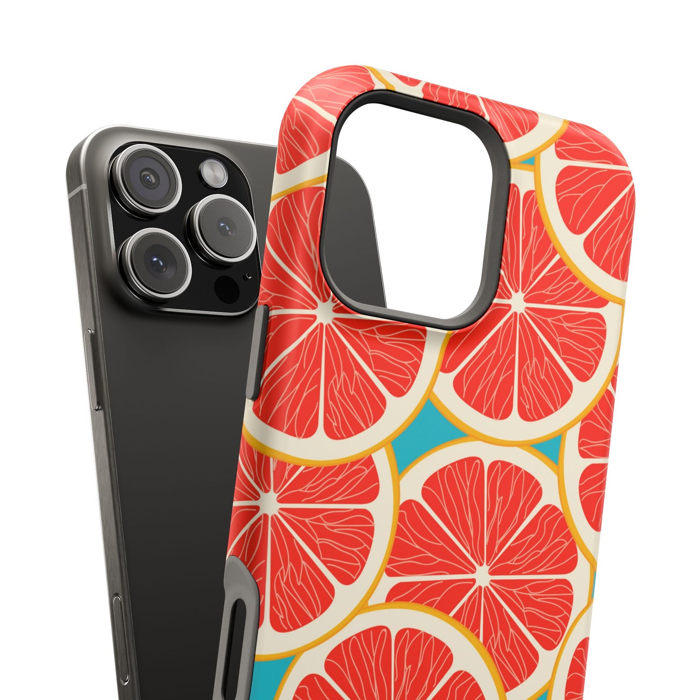 Ruby Grapefruit Pop Tough MagSafe iPhone Case – Vibrant Citrus Design, Shock-Resistant Protection