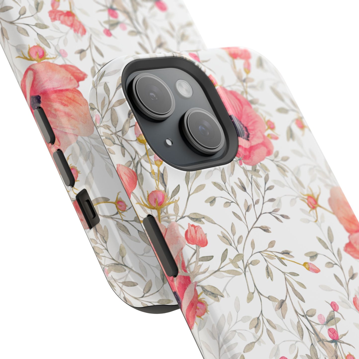 Pink Floral Watercolor MagSafe iPhone Case – Elegant Blossom Design with Magnetic Compatibility