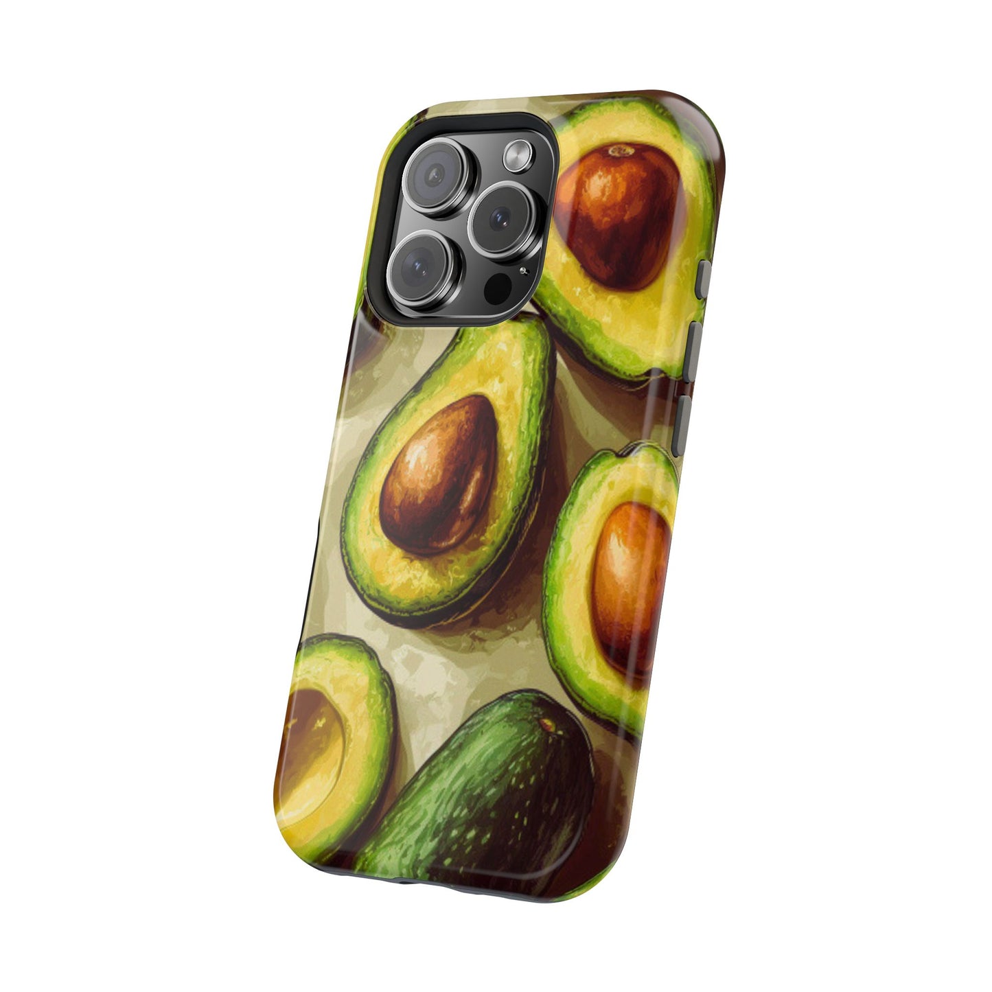 Realistic Avocado MagSafe iPhone Case – Detailed Green Fruit Design, Shockproof Protection