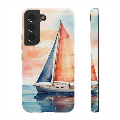 Sunset Sail Samsung Galaxy Case – Watercolor Sailboat and Sky Design