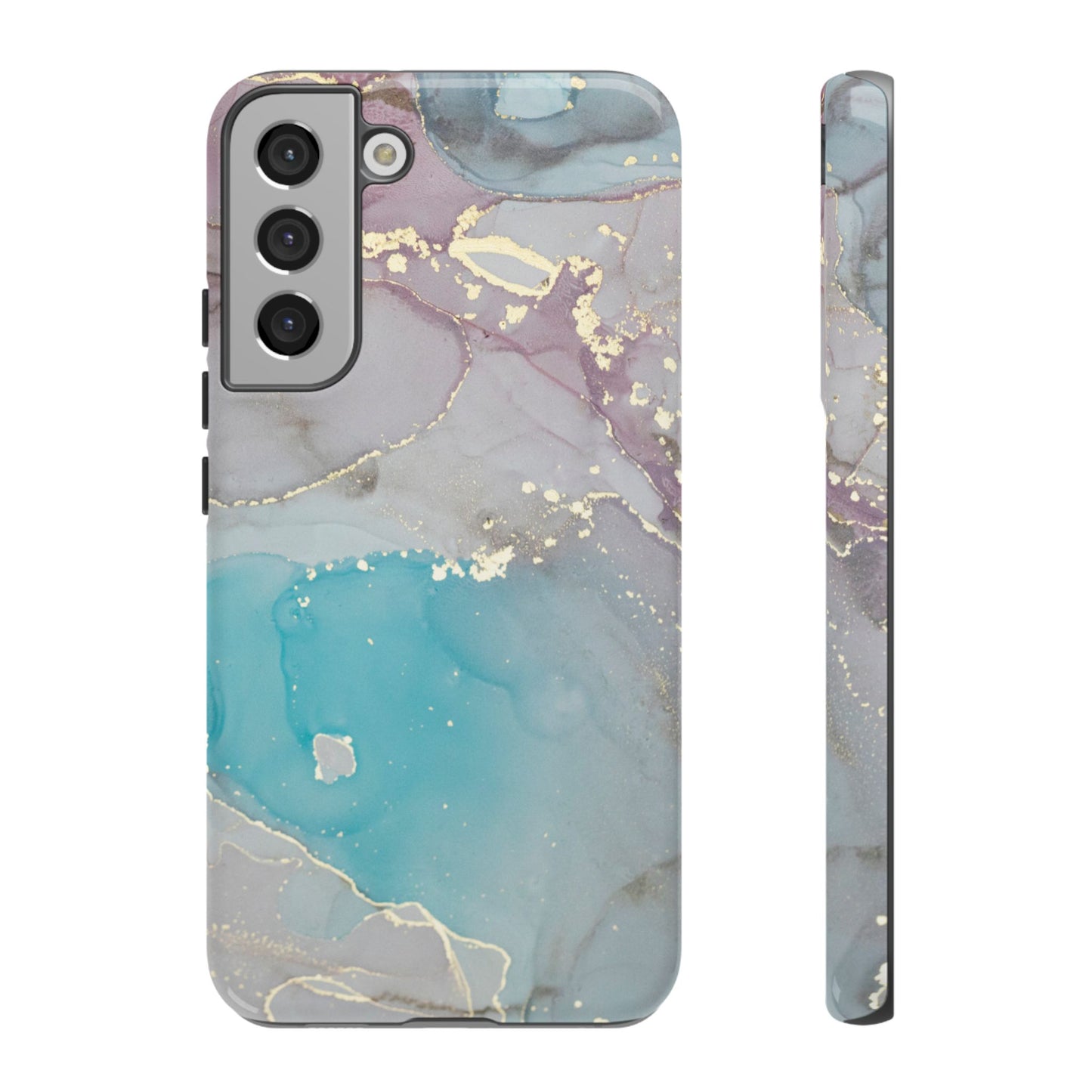 Sky Blue & Purple Marble Wave – Samsung Galaxy Case with Elegant Swirl Design