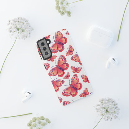 Coral Butterfly Samsung Galaxy Case – Slim, Protective Design with Bold Watercolor Print