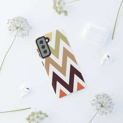 Earthy Chevron Samsung Galaxy Case – Boho-Inspired Design with Dual-Layer Protection