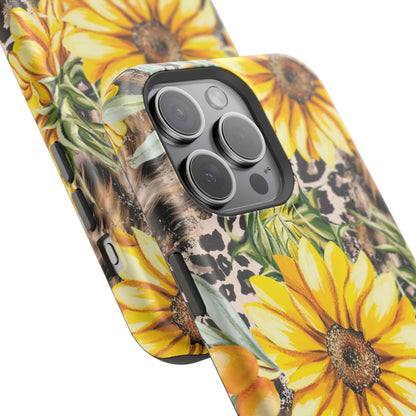 Leopard Sunflower Chic - MagSafe  iPhone Series Case