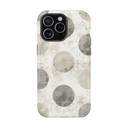 Vintage Polka Dot MagSafe iPhone Case - Minimalist Neutral Protective Cover