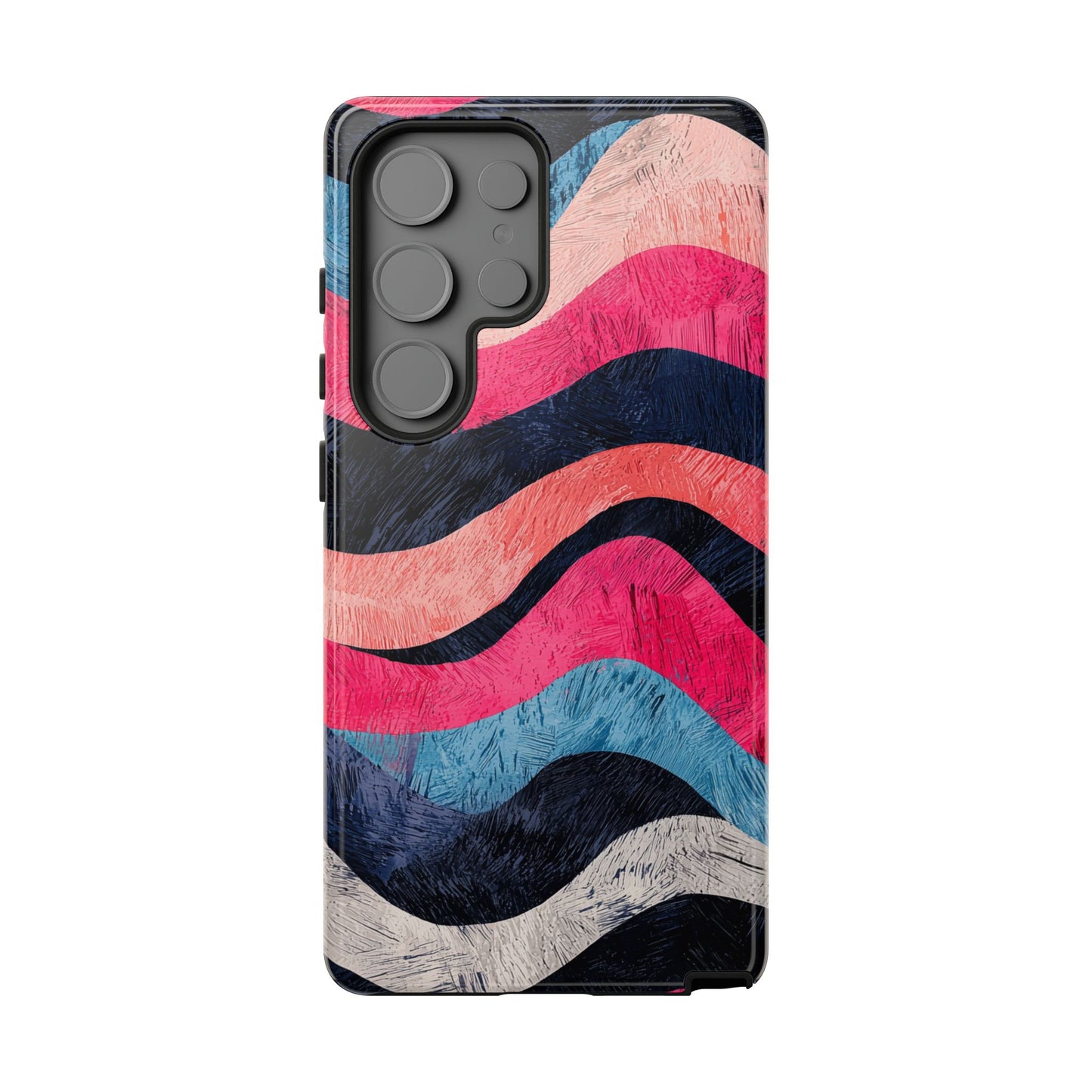 Abstract Wave Pattern Samsung Galaxy Case – Shockproof, Matte Finish, Dual-Layer Protection