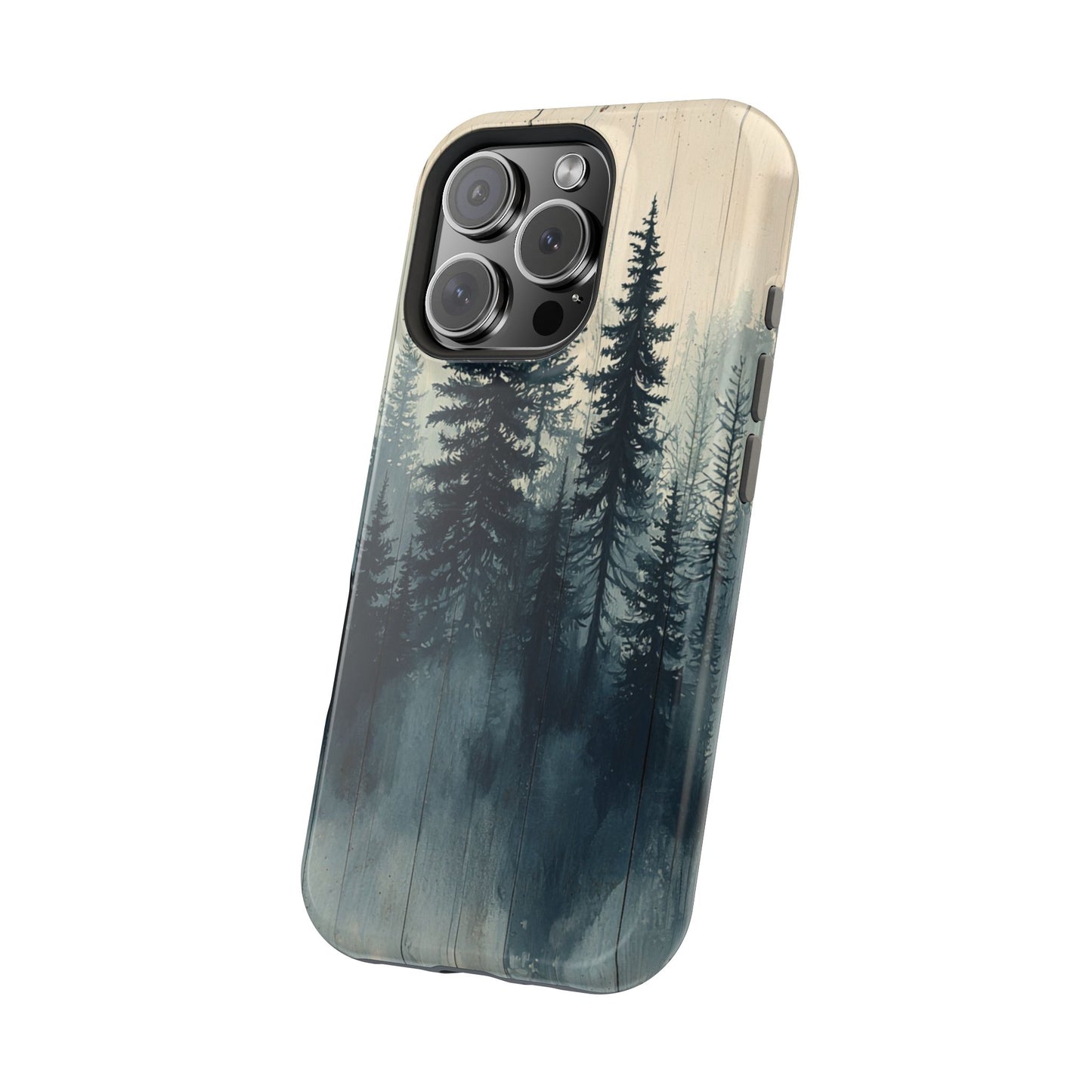 Misty Forest Wood MagSafe iPhone Case - Nature-Inspired Protective Cover