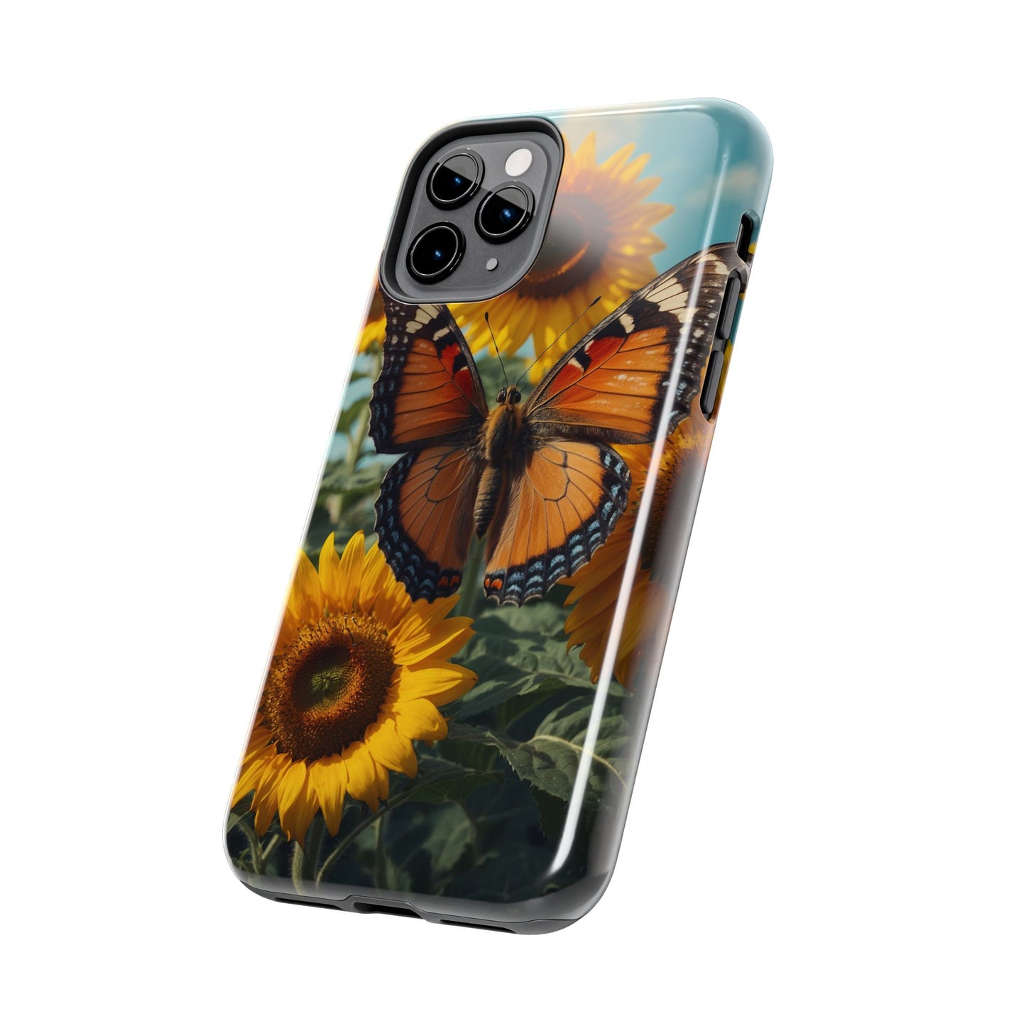 Vibrant Butterfly & Sunflower – iPhone Case