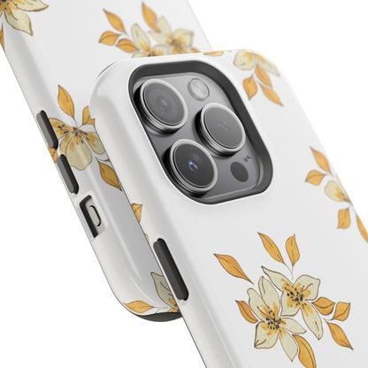 Delicate Yellow Blossom MagSafe iPhone Case – Minimalist Floral Design with Matte Finish