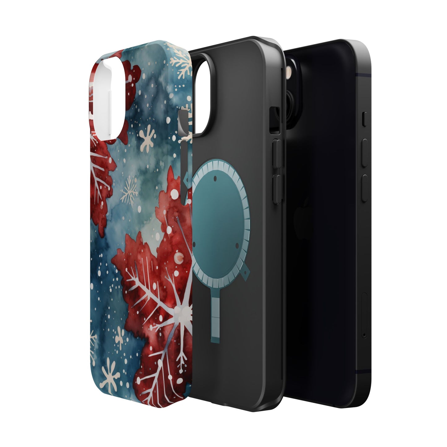 Crimson Snowflake Charm – MagSafe iPhone Case