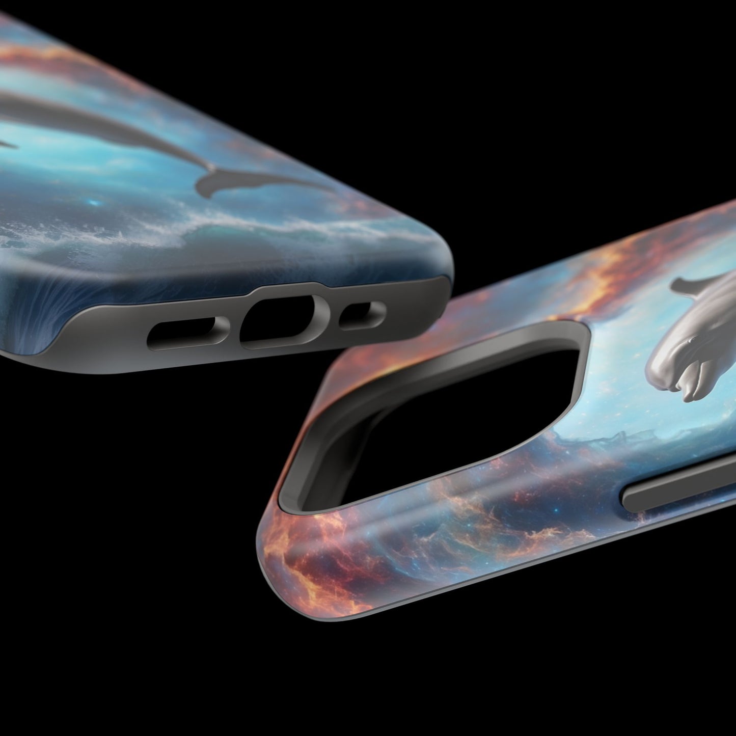 Cosmic Dolphin Space Vibes - MagSafe-Compatible Case