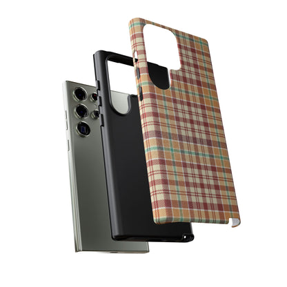 Retro Chic Plaid Samsung Galaxy Case in Red, Orange, Green & Cream – Timeless Vintage Design