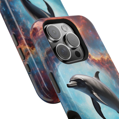 Cosmic Dolphin Space Vibes - MagSafe-Compatible Case