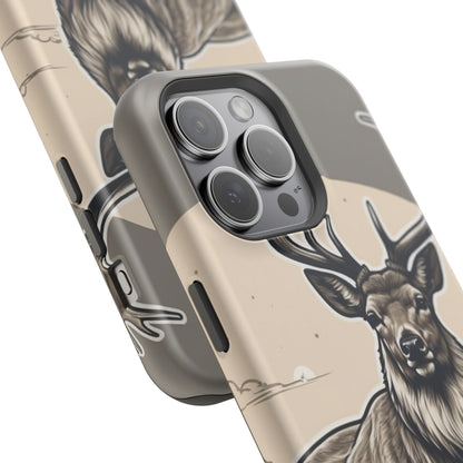 Monochrome Majesty – Regal Stag MagSafe iPhone Cases