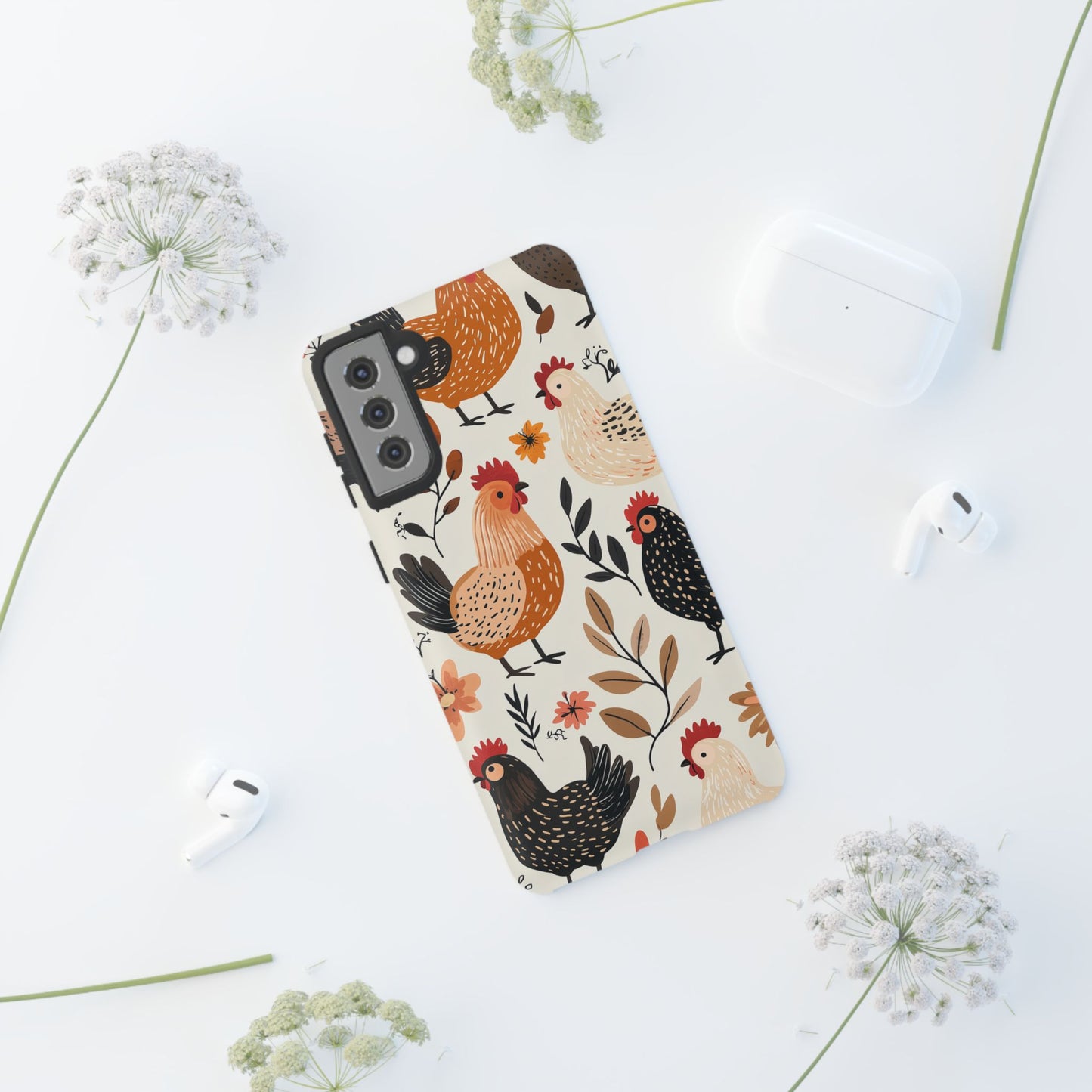 Samsung Galaxy Case: Cluckin' Vintage – Chickens & Leaves