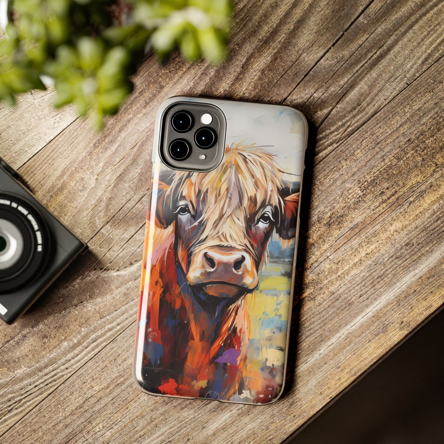 Cute Western Phone Case | Highland Cow | Robust Rocky Mountain-Inspired | Expressionism | Fresco