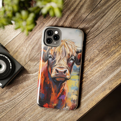 Cute Western Phone Case | Highland Cow | Robust Rocky Mountain-Inspired | Expressionism | Fresco