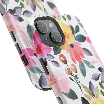 Blossoming Beauty – MagSafe Case with Pastel Floral Watercolor Design