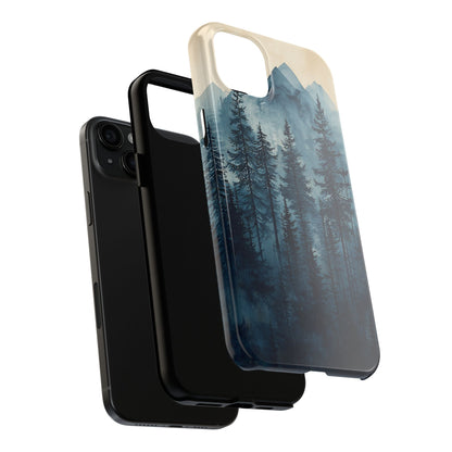 Misty Forest iPhone Case - Nature-Inspired Mountain Scene Protective Cover