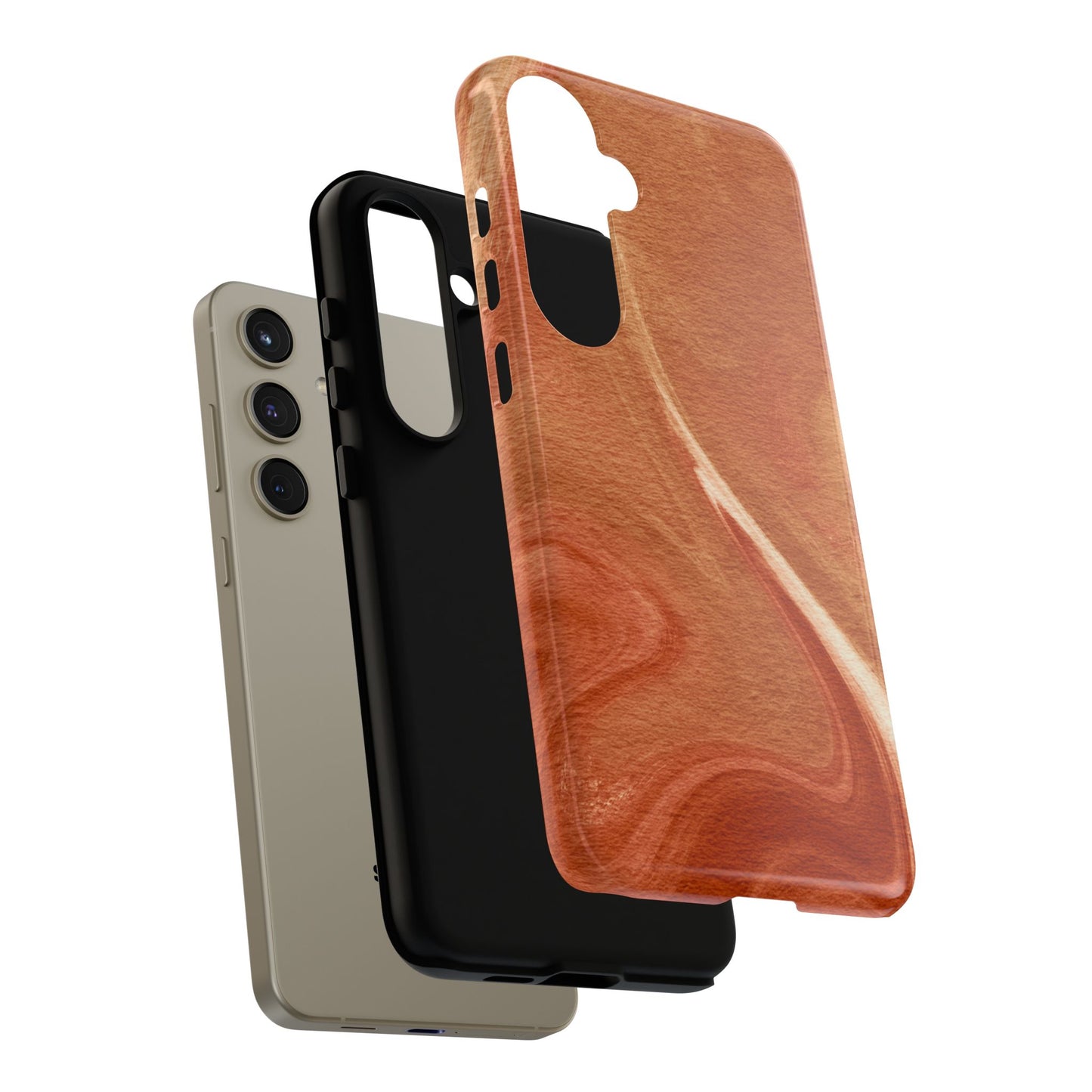 Earthy Terracotta Swirl Samsung Galaxy Case – Warm Marble Texture Design