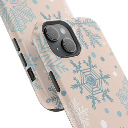 Winter Snowflakes MagSafe iPhone Case – Shockproof, Smooth Matte Finish, Dual-Layer Protection